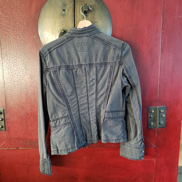 Esprit Retro Utility Charcoal Grey Denim Jean Jacket - Medium - Picture 6 of 9